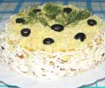 Слоеный салат с грибами и курицей – удивительно просто и очень вкусно